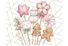 Christmas Sweet Shoppe Clipart PNG, Pastel Bakery Art Product Image 4