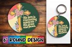 Radiant Keychain Round Style PNG, Cross Product Image 1