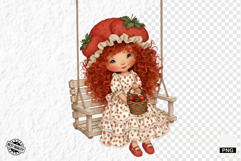 Summer Strawberry Girl Clipart Product Image 1