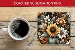 square coaster - sunflowers pattern Product Image 1