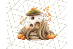 Autumn Treehouse & Woodland Cabin PNG Clipart Product Image 4