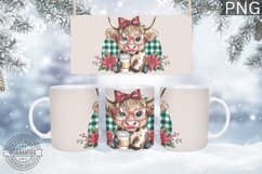 Christmas Mug Wrap Design-Christmas Highland Cow Sublimation Product Image 1