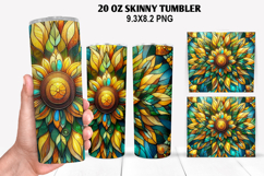 Flower Skinny Tumbler 20oz Wrap Design, Flowers Tumble PNG Product Image 1