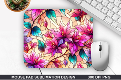 Flowers Mouse Pad Sublimation, Summer Mouse Pad PNG Product Image 1