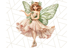 Pastel Fairy Garden Clipart, Cute Fairies &amp; Toadstools PNG Product Image 29