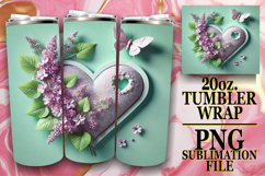 Cheerful Days 20oz tumbler wrap, 3D Heart Product Image 1
