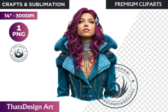 Fantasy Boreal Winter Girl Warrior &amp; Ice Queen Clipart Product Image 1