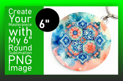 Elegant Round Design Keychain Template , Watercolor Patter Product Image 1