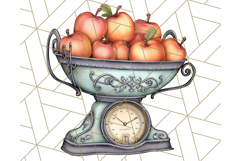 Fall Market Stall Clipart PNG, Rustic Autumn Clip Art Product Image 4