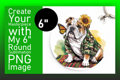Whimsical Circle Design Keychain Template , Cute Dog Product Image 1