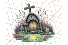 Halloween Buildings Clipart PNG, Haunted Houses Art Product Image 4