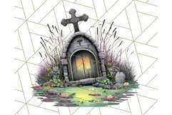 Halloween Buildings Clipart PNG, Haunted Houses Art Product Image 4