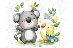 Cute Animal Friends Clipart PNG, Whimsical Spring Animal Duo Product Image 4