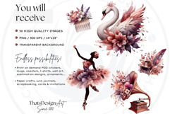 Romantic Rose gold and Plum floral arrangements Clipart PNG Product Image 10