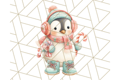Coral and Aqua Christmas Clipart PNG, Pastel Holiday Art Product Image 4