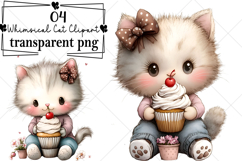 Whimsical Cat Clipart Watercolor PNG Product Image 1
