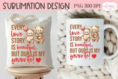 Love story PNG sublimation, Valentine's day sublimation Product Image 4