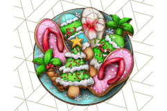 Summer Christmas Clipart PNG, Tropical Holiday Art Clip Art Product Image 4