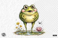 Summer Whimsical Frog PNG Clipart Product Image 1