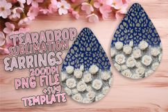 Dynamic Teardrop Earrings Design PNG , Leopard Print Product Image 1