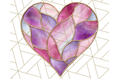 Stained Glass Heart PNG Clipart in Pastel and Bright Colors Product Image 4