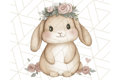 Spring Bunnies PNG Watercolor Bunny Clipart, Pastel Easter Product Image 4