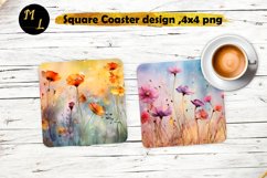 Flowers Coaster design,Spring flower Square Coaster png Product Image 1
