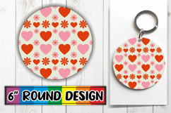 Sweet Sublimation Round Ornaments, Valentine's Pattern Product Image 1