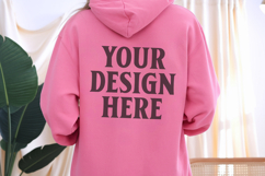 pink Gildan 18500 Hoodie Mockup, Unisex Sweatshirt Mockup Product Image 1