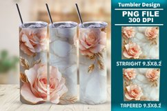 3D Rose Tumbler 20oz skinny wrap design, Tumbler design Product Image 1