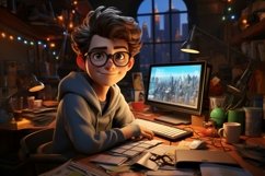 3D Character Boy Software_Developer relevant environment Product Image 1
