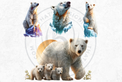 Watercolor Polar Bears Arctic Wildlife Illustration Set Product Image 10
