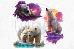 Watercolor Polar Bears Arctic Wildlife Illustration Set Product Image 12