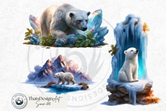 Watercolor Polar Bears Arctic Wildlife Illustration Set Product Image 16
