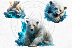 Watercolor Polar Bears Arctic Wildlife Illustration Set Product Image 4