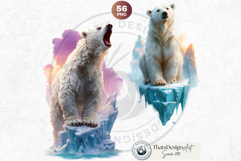 Watercolor Polar Bears Arctic Wildlife Illustration Set Product Image 9