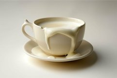 Spilled milk in white porcelain cup Product Image 1