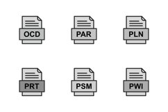 Set Of File Formats Icons Product Image 1