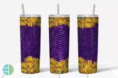 Skinny Tumbler Sublimation Design - Sunflower Leopard Print Product Image 7