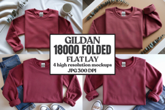 Gildan 18000 Sand Folded Flat Lay Mockups Product Image 1