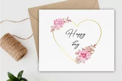 Watercolor Heart Valentine Wreath Boho Clipart Product Image 4