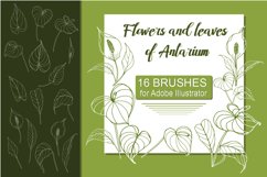 Antarium Flowers and Leaves Brushes for Adobe Illustrator Product Image 1