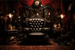 Vintage victorian study with leather armchair Product Image 1