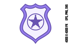 Colored Police Badge Icon Product Image 1
