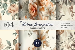 Beige floral Seamless Digital Paper, floral digital paper Product Image 1