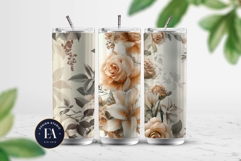 Beige floral Seamless Digital Paper, floral digital paper Product Image 2