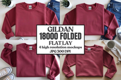 Gildan 18000 Sand Folded Flat Lay Mockups Product Image 1