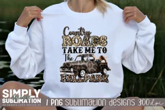 Country Roads Take Me To The Ballpark Sublimation Design Product Image 2