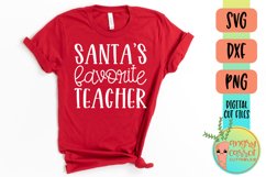 Santa's Favorite Teacher SVG Files | Christmas SVG Product Image 1