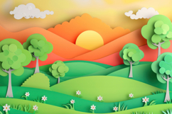 Paper Art Nature Background Wallpaper Product Image 1